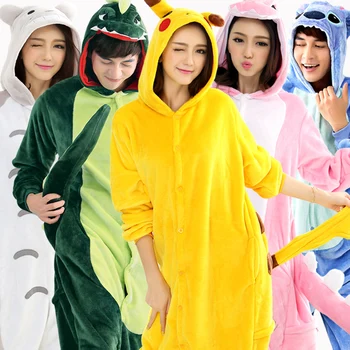 

New winter woman onesie bodysuit cartoon animal pajamas thick warm clothes sleepwear performance onesies for adults кенгуруми