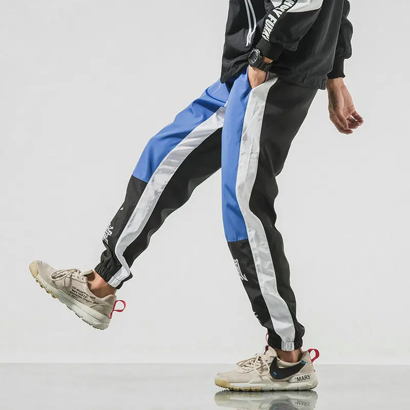 Nice New Autumn Men Streetwear Sweatpants Hip Hop Letter Printed Patchwork Joggers Long Trousers Men Harem Pants