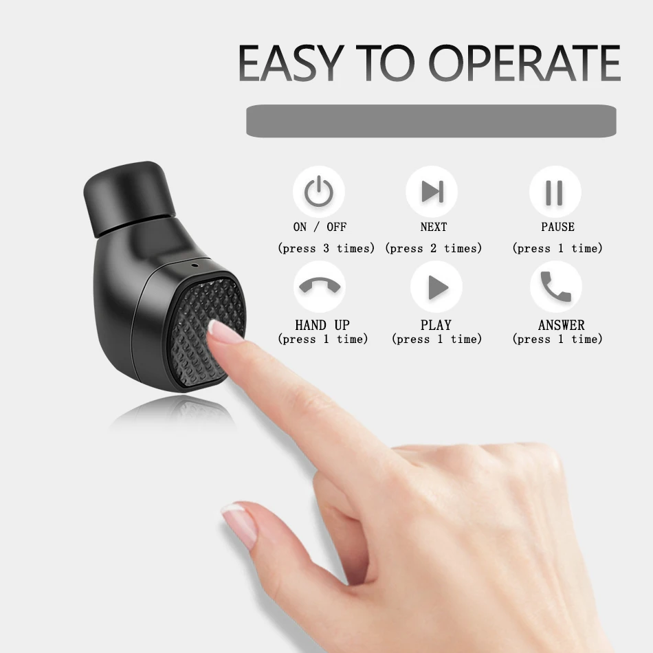 Ohmyta MINI Bluetooth 5,0 наушники 4D Bass беспроводная гарнитура Blutooth наушники Handsfree спортивные наушники игровая гарнитура