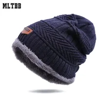 MLTBB, новинка, Мужская Зимняя Толстая шапка, шарф, набор, простой однотонный цвет, Skullies& Beanies, вязаная, шерстяная, тёплая шапка для пап, уличная шапка