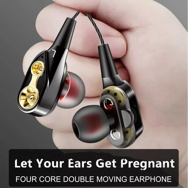 

Earbud Wired Headset 3.5mm Dual Drive Stereo Headset Music Sports Gaming Headset with Microphone for IPhone Huawei