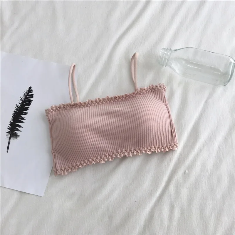 Women' Cotton Bra Female Tube Suspender Underwear