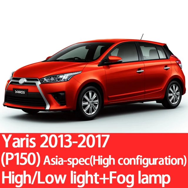 YNFOM LED headlights kit for Toyota Yaris,Echo P1-P15 1999-2020 Low beam,High beam,fog lamp,car accessories,car headlight bulbs 13-17 P150 Asia High