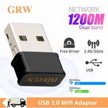

Grwibeou USB 3.0 Wifi Adapter 2.4G 5G 1200Mbps Wifi USB Ethernet Network Card Dual Band Wireless Wifi Dongle Receiver