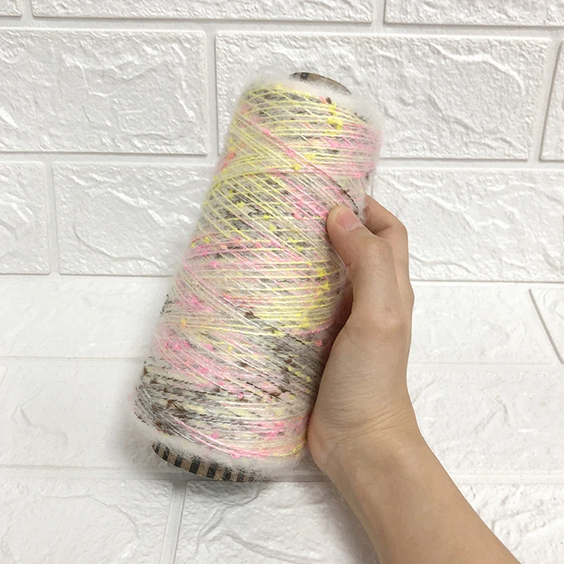 Новинка 500 г мягкая красочная плюшевая мохеровая пряжа с космической окраской 17%