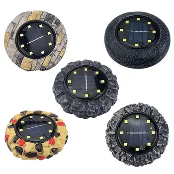

Lights Disk Stone – Heavy Duty Outdoor Solar Pathway Lights – 8 LED, Auto On/Off M17E