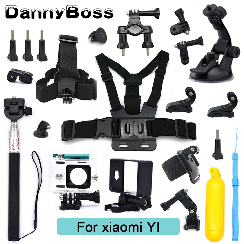 

For Xiaomi Yi Accessories Set Waterproof Case Protective Border Frame Chest Belt Mount Monopod For Xiao yi sport Camera
