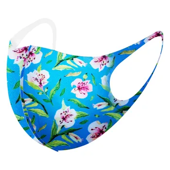 

Ice Silk FaceMask Flower print women Mask Washable Reusable mask for face mouth Outdoor Breathable Mascarilla Earhook masque 1PC
