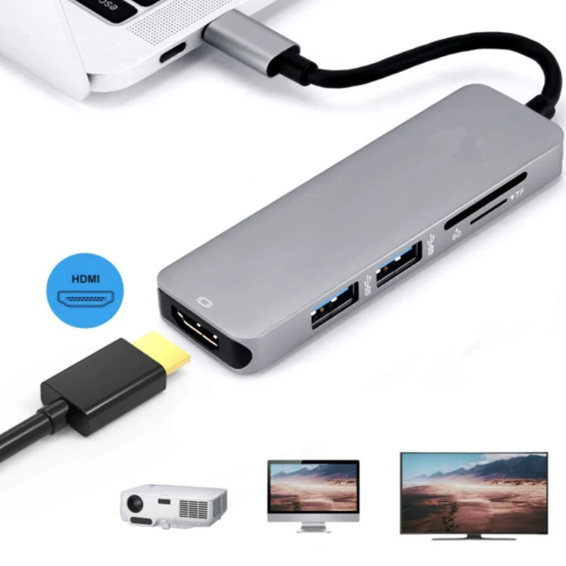 5 в 1 тип c док станция многофункциональная из углеродного сплава USB 3 0 HDMI для Samsung Pro