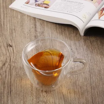 

Heart Love Shaped Double Wall Glass Mug Resistant Kungfu Tea Mug Milk Lemon Juice Cup Drinkware Lover Coffee Cups Mug Gift