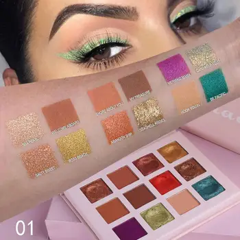 

Glitter Eyeshadow Makeup Pallete Colorful Pigment Smoky Make Waterproof Shadow Pallete Palette Color Beauty Cosmetics Eye U H0S8