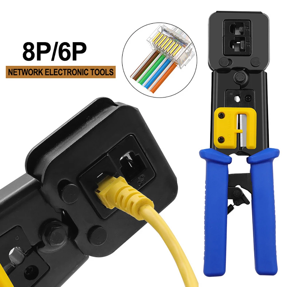 

rj45 crimper RJ11 RJ45 Crimping Tool Ethernet Network LAN Cable Crimper Cutter Stripper Plier for 6P 8P RJ-11/RJ-12 RJ-45