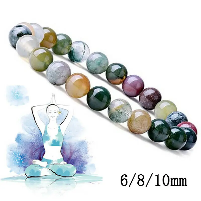 Transfer Luck 6 8 10 MM Natural Stone Beads Bracelet Amethysts Tiger Eye Lapis Lazuli