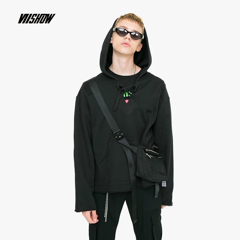VIISHOW, уличная Мужская толстовка, бренд, хип-хоп стиль, Sudaderas Para Hombre, новые толстовки, мужские толстовки, Felpa Uomo, WD2011183 - Цвет: Black