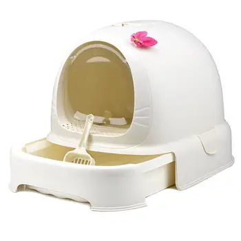 

H1 Cat Sand Basin Closed Drawer Toilet Large Litter Box Spill Prevention Enclosed of Shit Deodorant Kitty