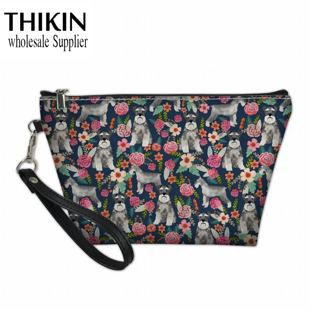 THIKIN, женские косметички, мультяшный шнауцер, с рисунком щенка, косметички, дамский набор для мытья, сумки, женские дорожные сумочки для туалетных принадлежностей - Цвет: as picture