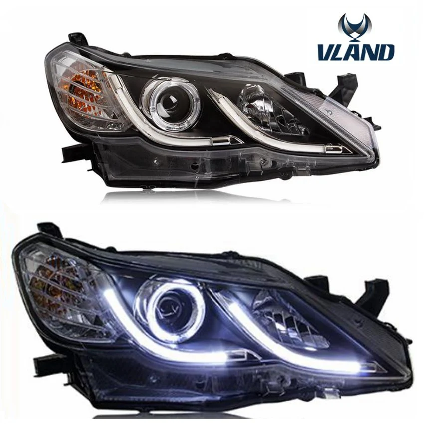 VLAND Заводская фара для автомобиля для Reiz xenon фара 2010 2013 Для Mark головной свет с ангельскими глазами+ светодиодный объектив дневного света