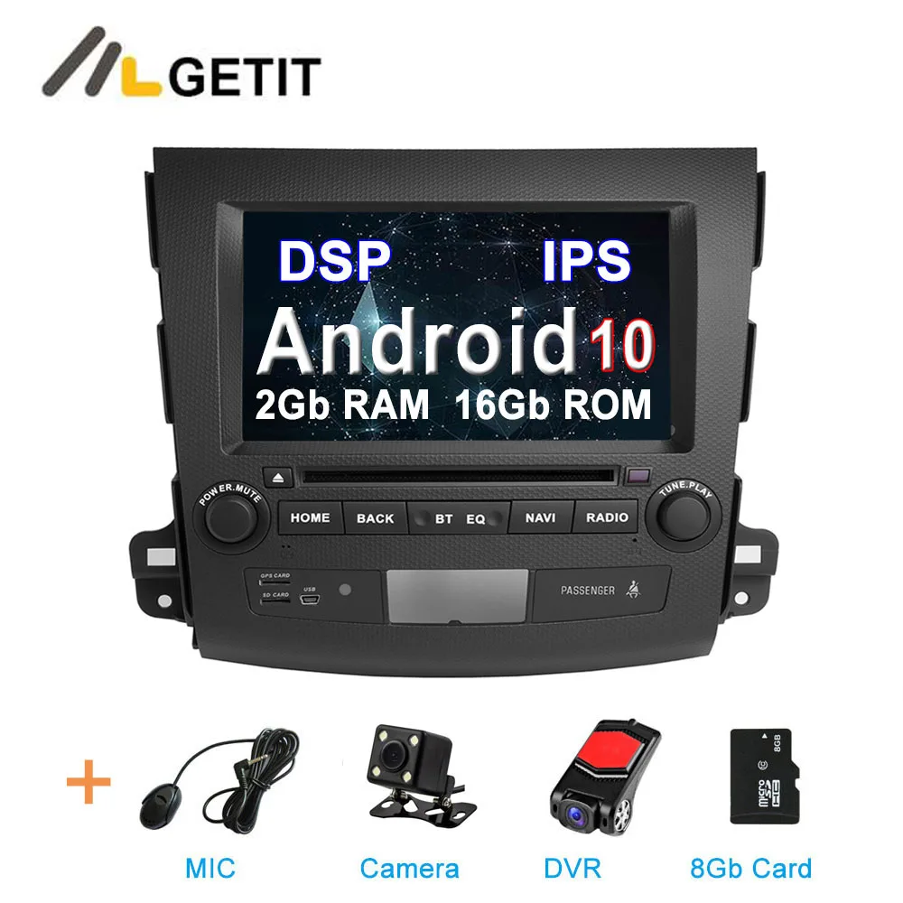 Android 10,0 автомобильный DVD стерео радио Multimedio gps для Mitsubishi Outlander 2007-2012 с wifi BT - Цвет: 2G CAMERA-DVR-SDDSP