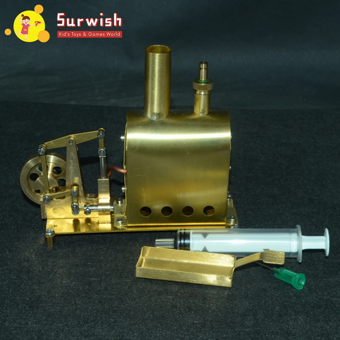 

11.3 X 4.5 X 10CM Mini Pure Copper Steam Engine Model With Boiler Creative Gift Set