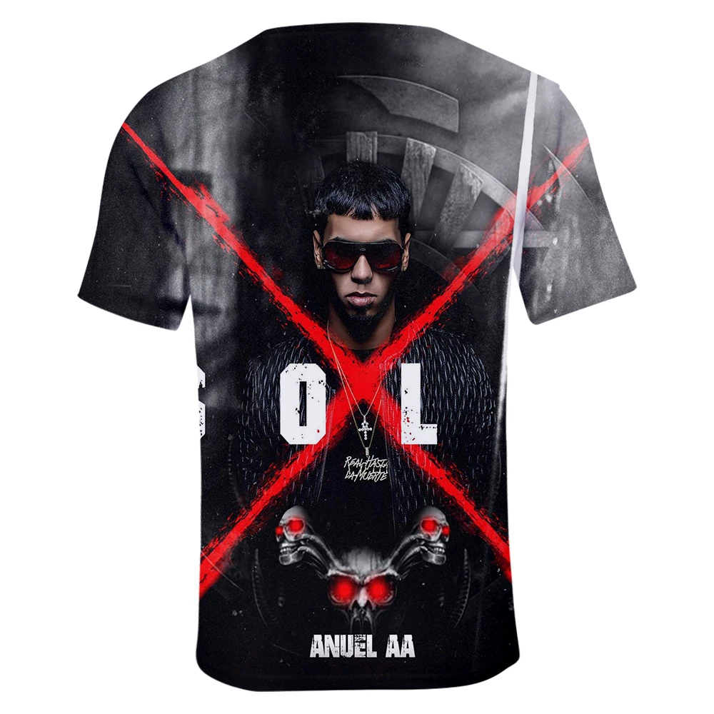 Г. Повседневные футболки Anuel AA 3D г. Лидер продаж, топы с короткими рукавами для женщин, мужчин и детей, летняя футболка в стиле хип-хоп, Real Hasta la Muerte