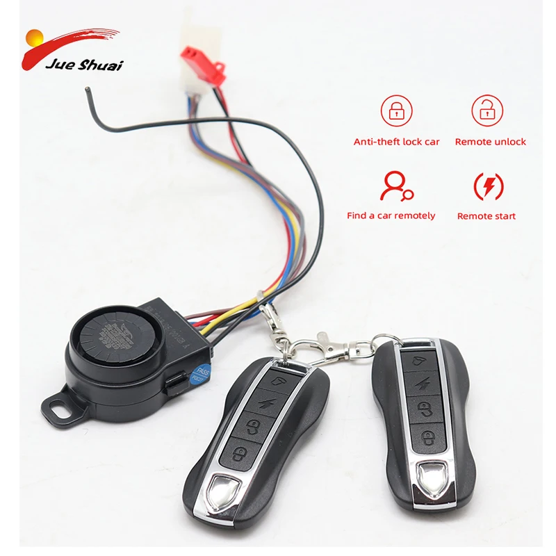 //Burglar Alarm Kit for Electric Bike Scooter 48v with 2 remote