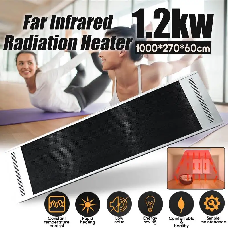 

1200W Electric Infrared Heater Panel Indoor Outdoor Wall Mounted Ceiling with Thermostat Fast Heating Patio Room