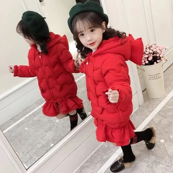

Hot Sale 4 Colors Girls Down Parkas For Winter 2019 Children Outerwear Girls Jackets Hooded Girls Coats Casual Zipper Thick Coat
