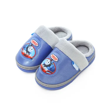 

Thomas and Friends 3-7 years old children's cotton slippers bag heel cotton shoes leather warm and comfortable home shoes