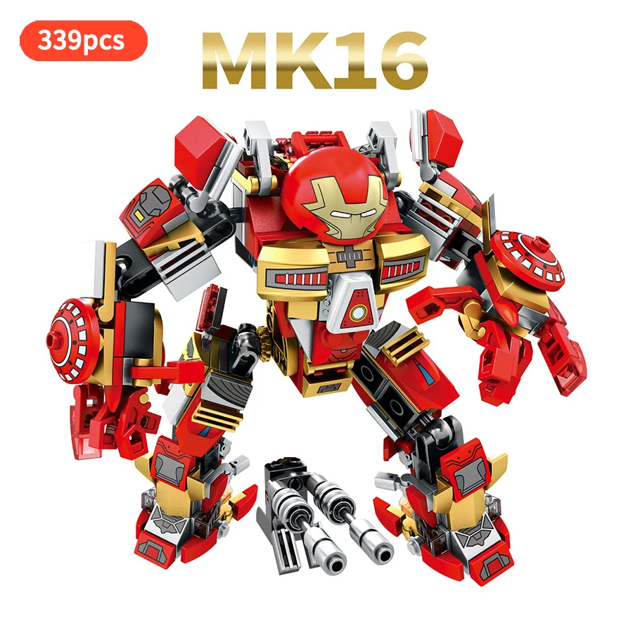 

Marvel Super hero Avengers minifigs Armor Iron Man Mechs MK16 Figures Building Block Toy For Children Gift