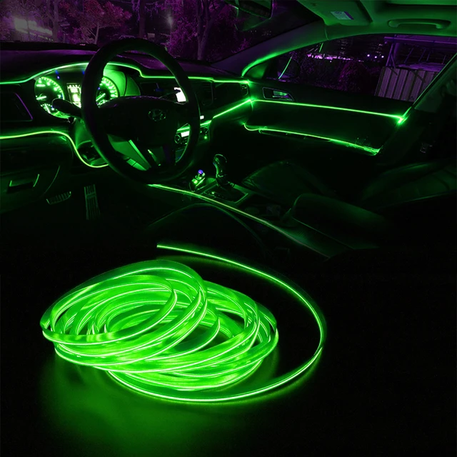 Tira de luces LED para iluminación Interior de coche, tira de neón Flexible  para EL cableado, bricolaje, con unidad USB, 1M/2M/3M/5M - AliExpress