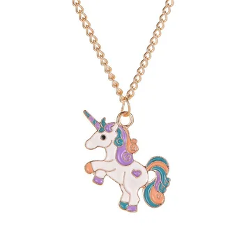 

1pc Horse Necklace Girls Children Kids Cartoon Horse jewelry accessories Women Animal Necklace Pendant Unicorn Party