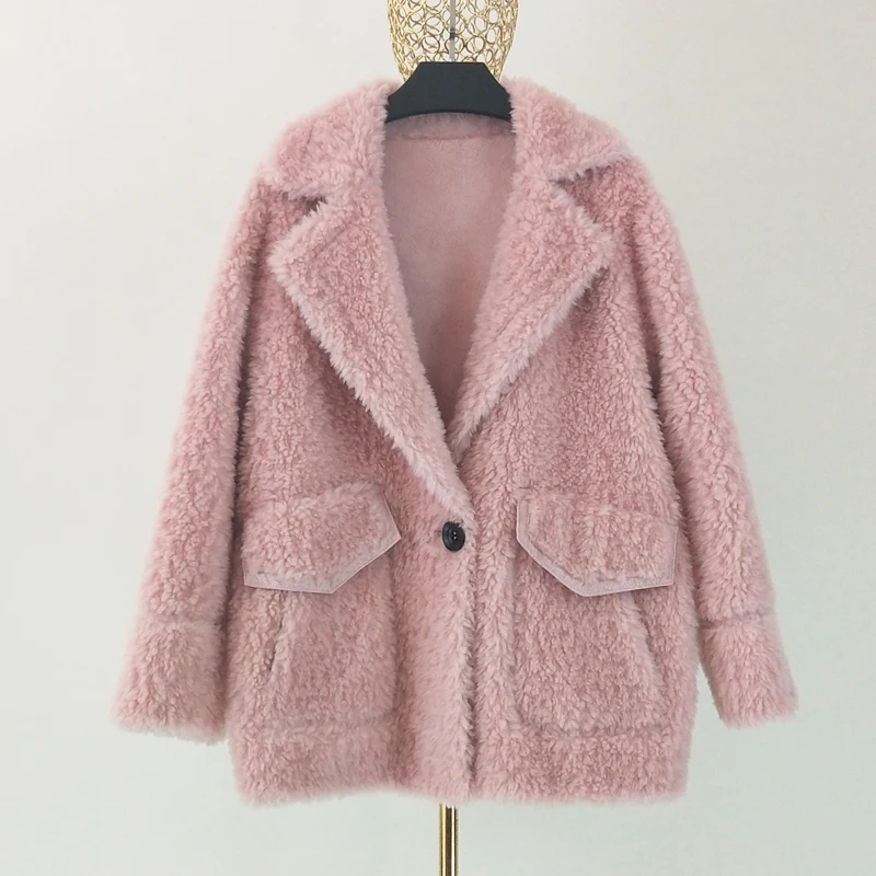 Manteau femme hiver женская одежда Новое корейское шерстяное пальто костюм воротник парка Имитация замши внутри размера плюс одежда