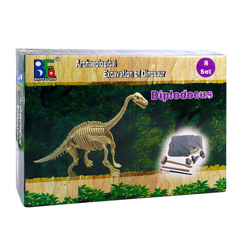 Diplodocs игрушка-Динозавр для копания костей, научная фантастика, исследования, копания, игры Юрского периода, модель дракона, игрушки для мальчиков, детские подарки - Цвет: Diplodocus