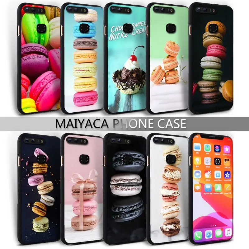 Mewah Makanan Penutup Es Krim Macaron Makanan Ponsel untuk Huawei Honor 8 8e 8X9 Lite 10 10i Lite 20 20i 30 Pro V30 Pro