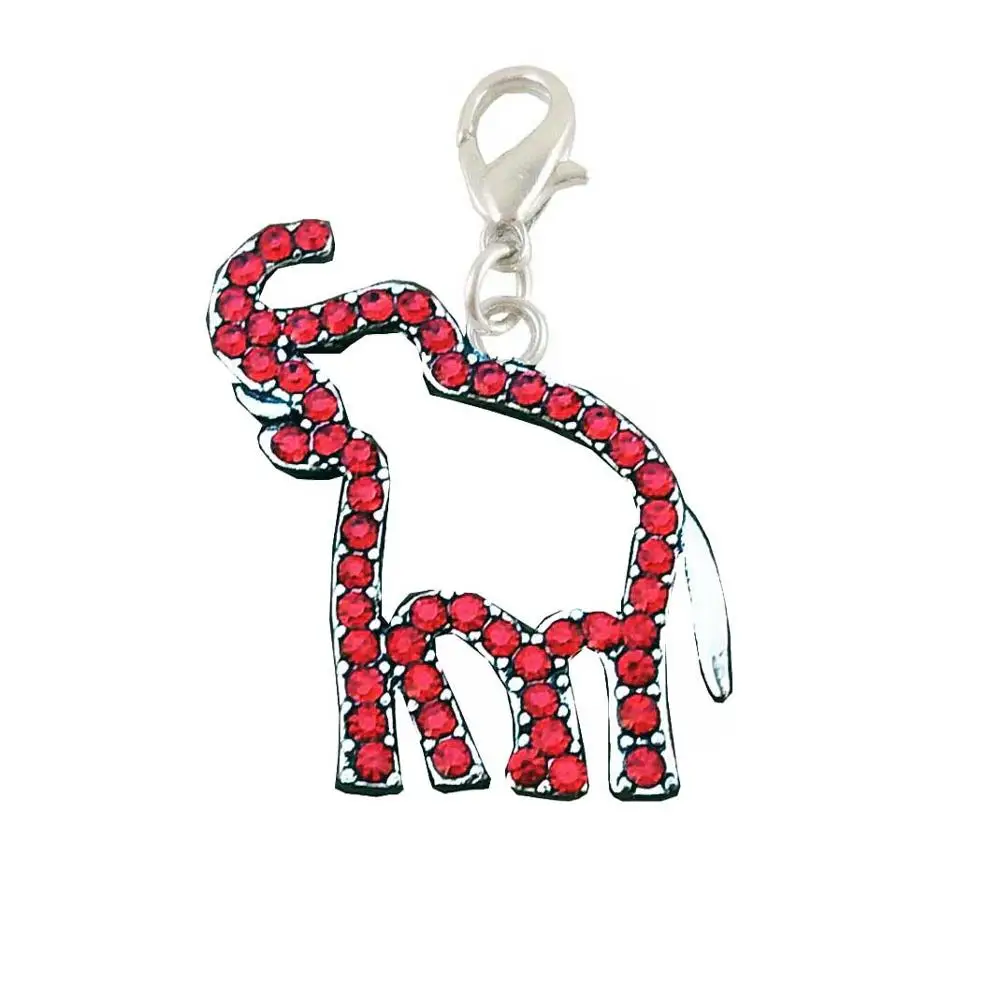 Греческое братство красные стразы AEO DST DELTA SIGMA THETA Elephant DIY Charm - Окраска металла: 10pcs W lobster