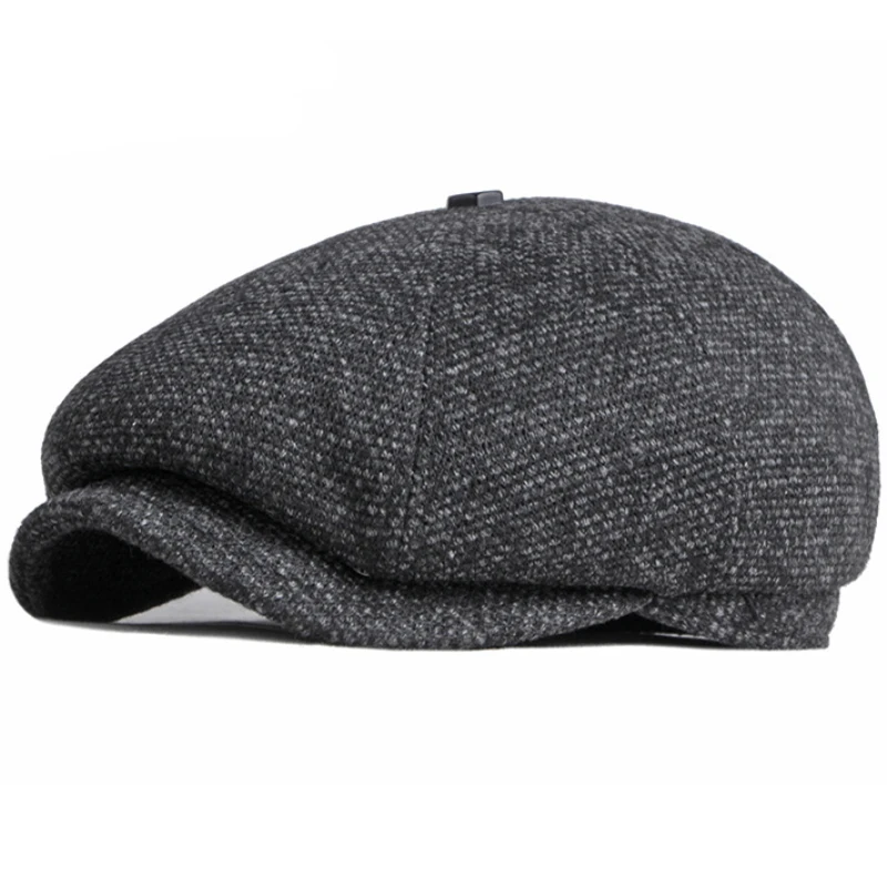 HT3747 Beret Men Women Autumn Winter Hat Octagonal  Cap New Warm Artist Painter Wool Beret Hat Male Female Flat Beret Cap 5