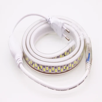 

1-25m SMD 5730 led strip flexible light+EU Power Plug 180leds/m Waterproof led light Cross lights AC 220V Free Shipping