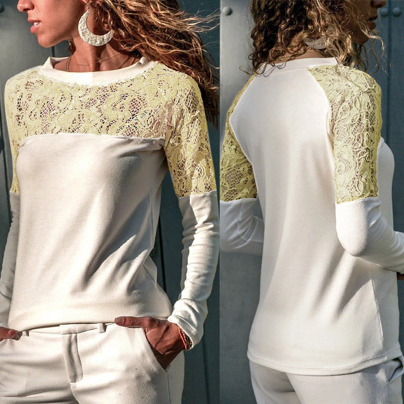Women Blouse Fashion Lace Long Sleeve Shirts Blouse Tops Casual Jumper Ladies Blouses Women Tops Ladies Shirts And Blouses Women Blouse Fashion Lace Long Sleeve Shirts Blouse Tops Casual Jumper Ladies Blouses Women Tops Ladies Shirts And Blouses