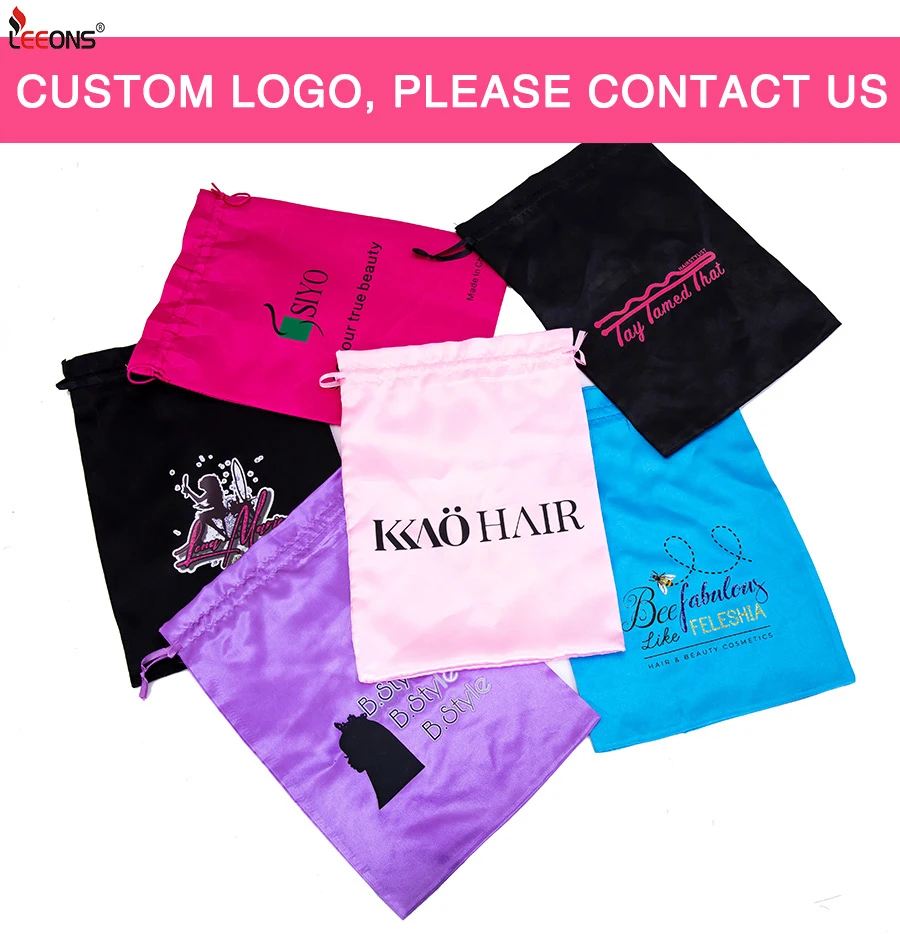 Satin Hair Bags Customized Package With Logo Pack Wig Hair Extensions