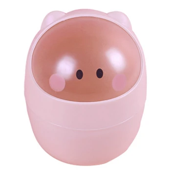 

Plastic Pen Holder Desktop Waste Bin Mini Trash Bin Garbage Basket Desk Organizer Pencil Makeup Brush Storage Box