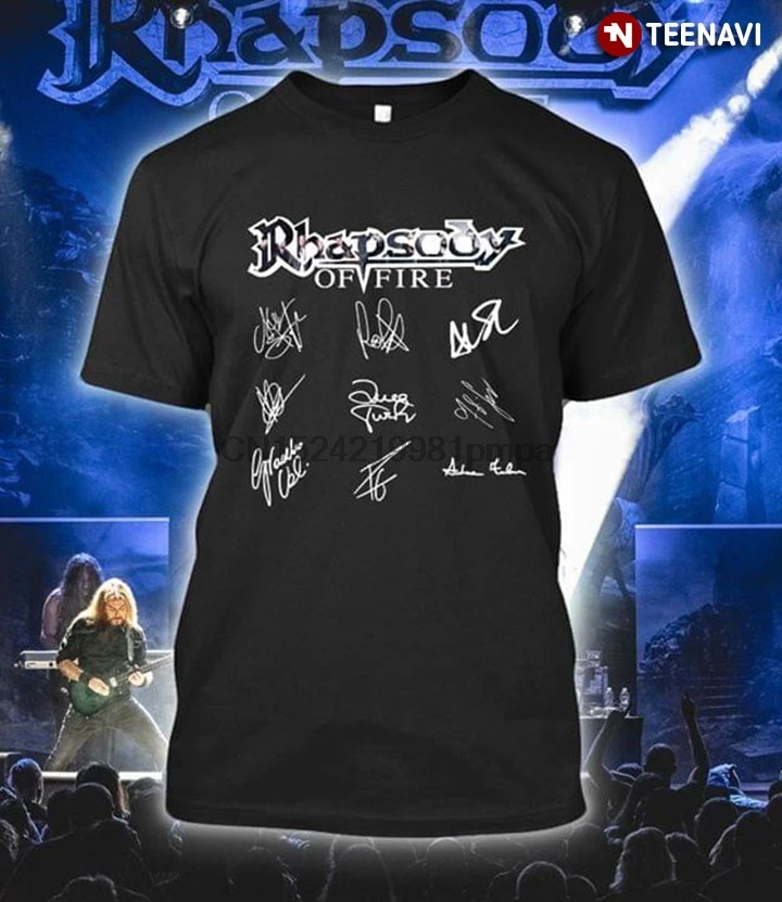 Men T Shirt Rhapsody Of Fire Signatures Women tshirts |