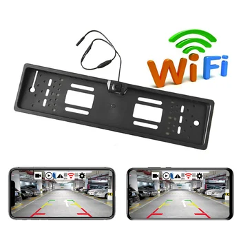 

170 Degree Viewing Angle Plate Backup Camera, Rear View Wifi Camera Universal Waterproof High Sensitive Reversing Car Camera