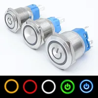 On Off PC Power Metal Waterproof Push Button Switch 12v for Car Ignition Switches Momentary/Latching NC 5V 220V 12 16 19 22 mm