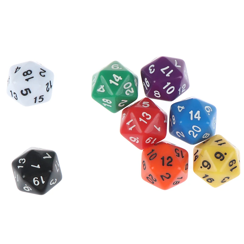 Акриловые цифровые игральные кости D20 для настольной игры 20 сторонние данные