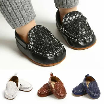 

Goocheer 0-18 Months PU Baby Shoes Boy Girl Toddler Infant Anti-slip First Walkers Kids Children Sneakers Woven Leather Shoes
