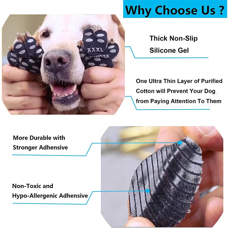 Dog Paw Protector Anti-Slip Grip Pad Set to Provides Traction and