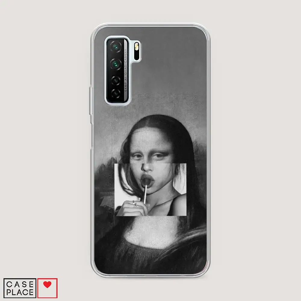 Чехол Силиконовый для Huawei P40 lite 5G Mona Lisa sucking lollipop защитный тонкий мягкий