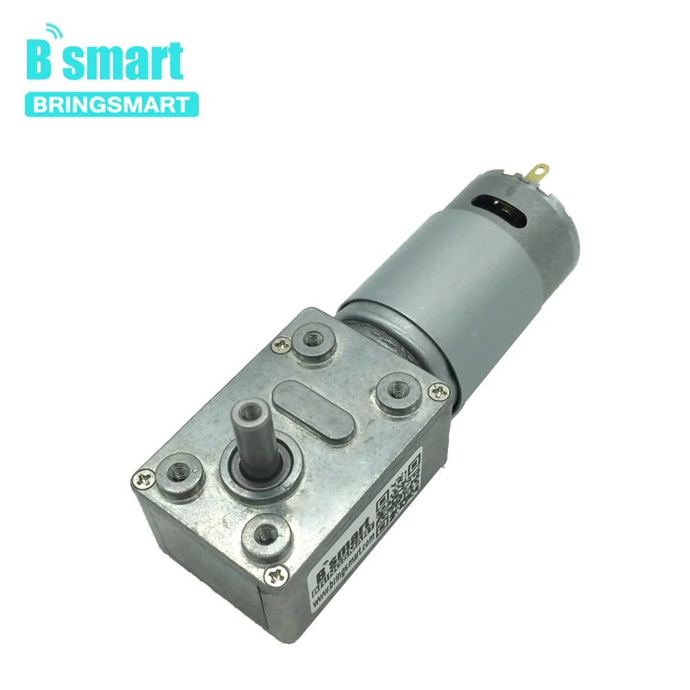 Bringsmart JGY-395 Worm Gear Motor DC 12 Volt Small Reducer Motor 12V Worm Reduction Gearbox Engine Self-locking Geared Motor