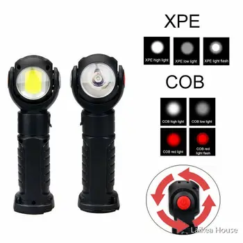 

COB LED Work Light 360 Degree W/ Magnet USB Charging 7 Modes Camping Lamp SOS Lightweight Metal Hook Design ABS Aluminum Alloy