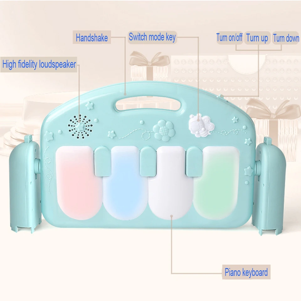 Музыкальное детское пианино клавиатура Игровой коврик для спортзала игровой коврик музыкальный ковер для новорожденных детей красочный детский спортивный развивающий коврик